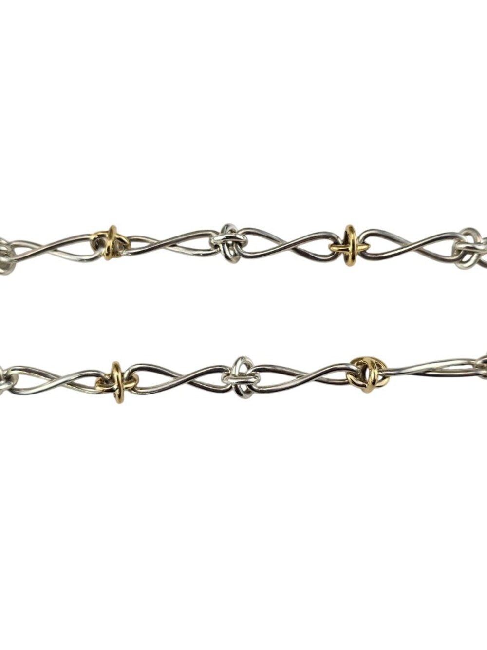 Tiffany & Co. Paloma Picasso Sterling Silver 18K Infinity Knot Necklace #25599 - Picture 3 of 7